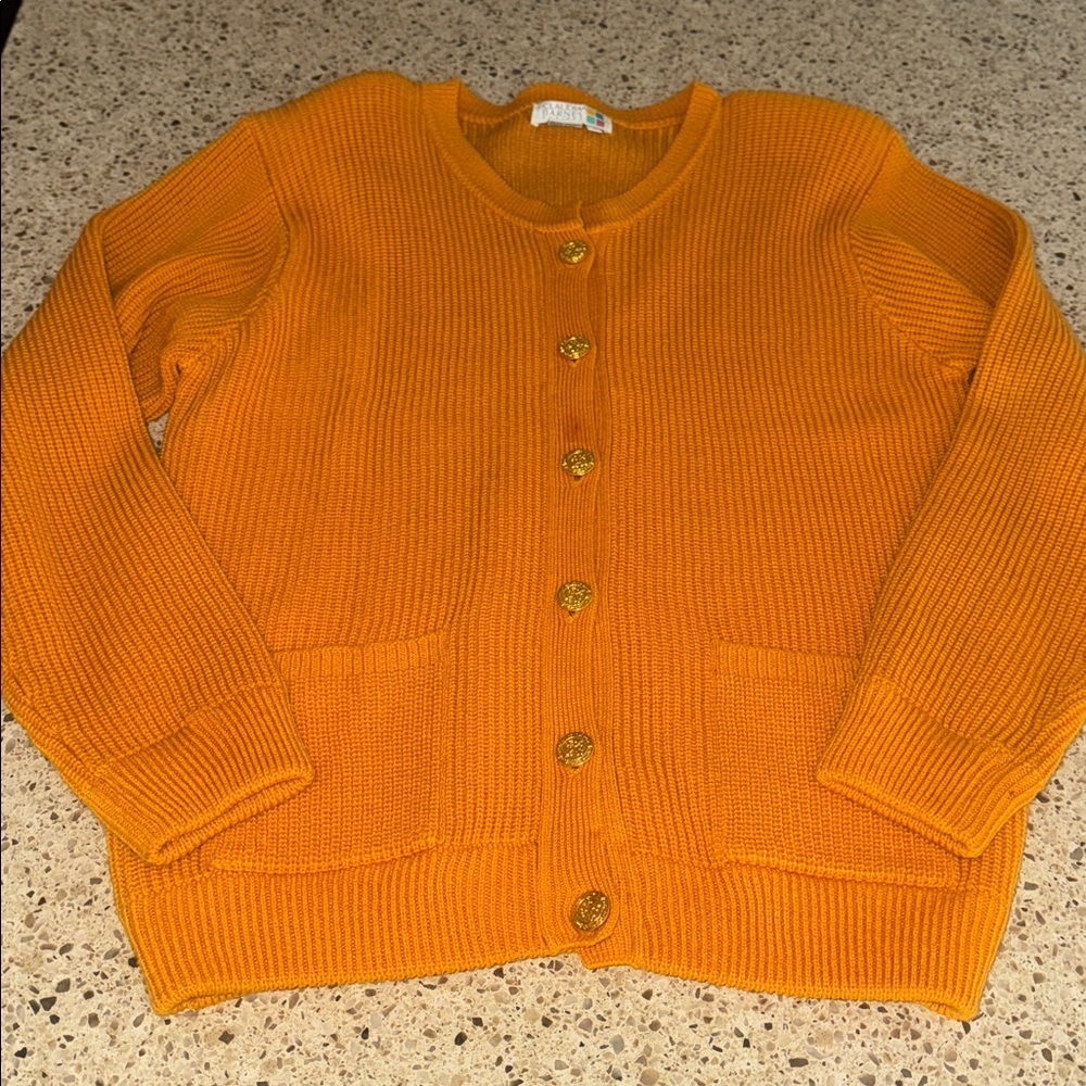 Vintage mustard gold knit sweater cardigan